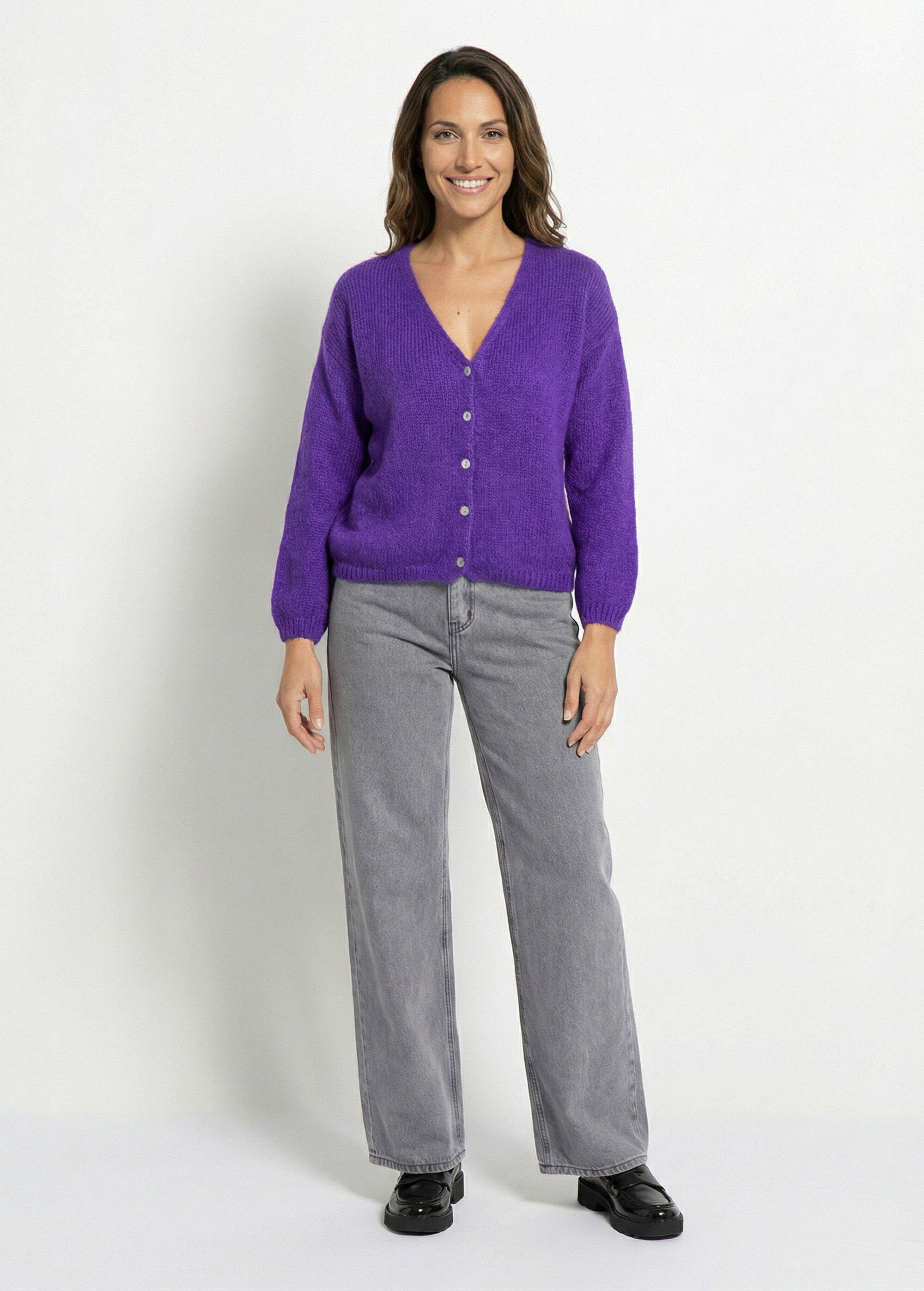 Warm_V-neck_mohair_knit_cardigan_Purple_SF1_slim