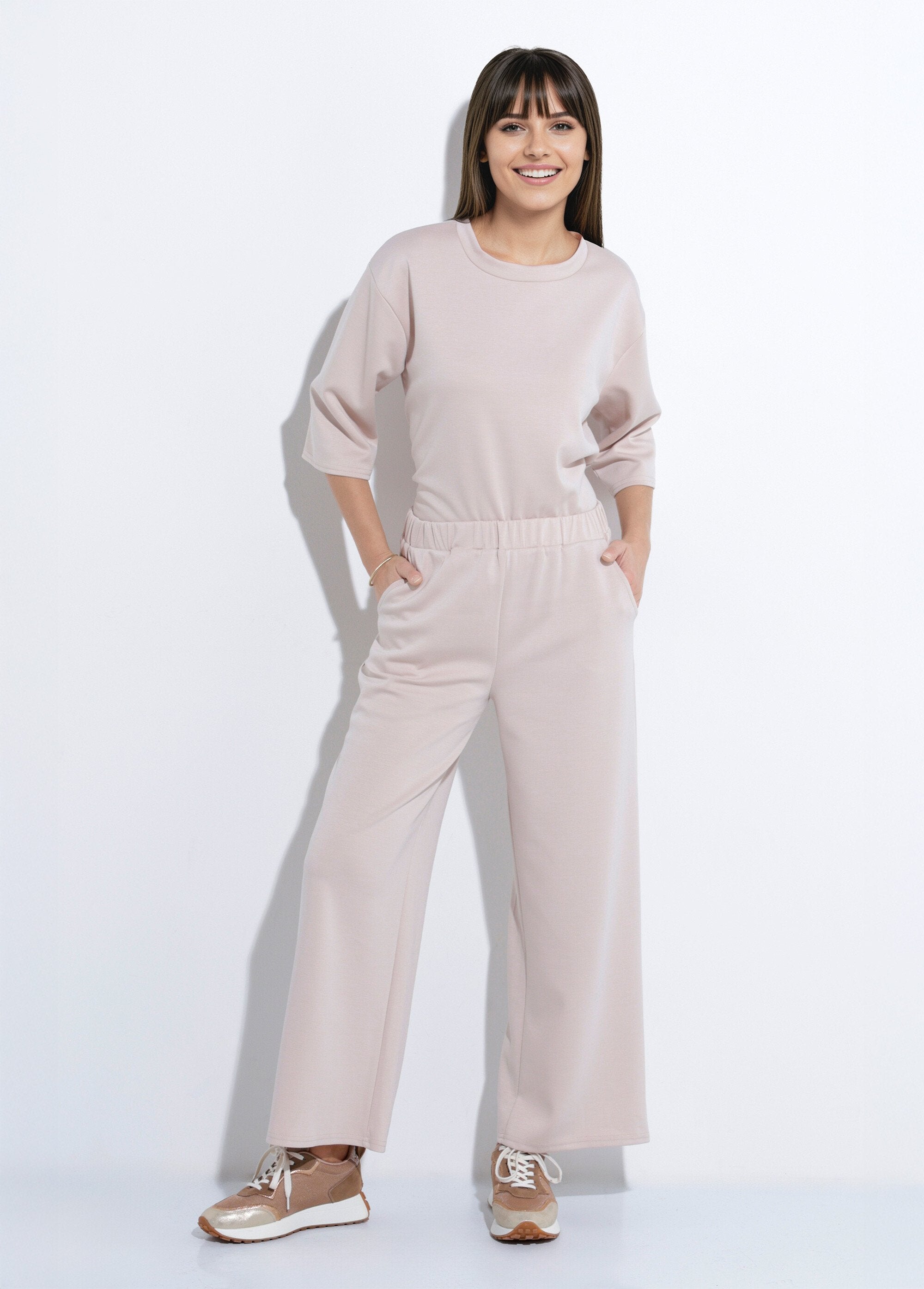 Comfort_fit_trousers_with_soft_knit_Beige_SF1_slim