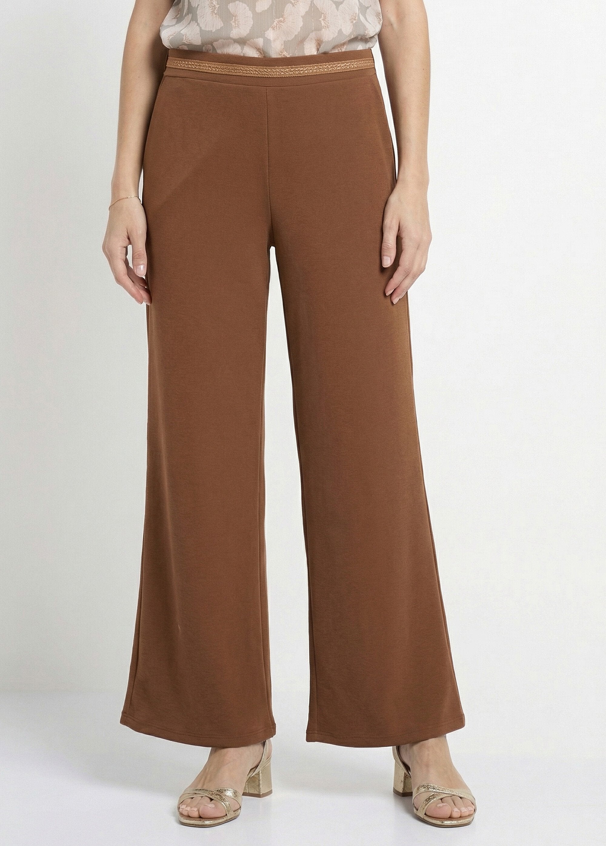 Pantalon_maille_avec_galon_à_la_taille_Camel_FA1_slim