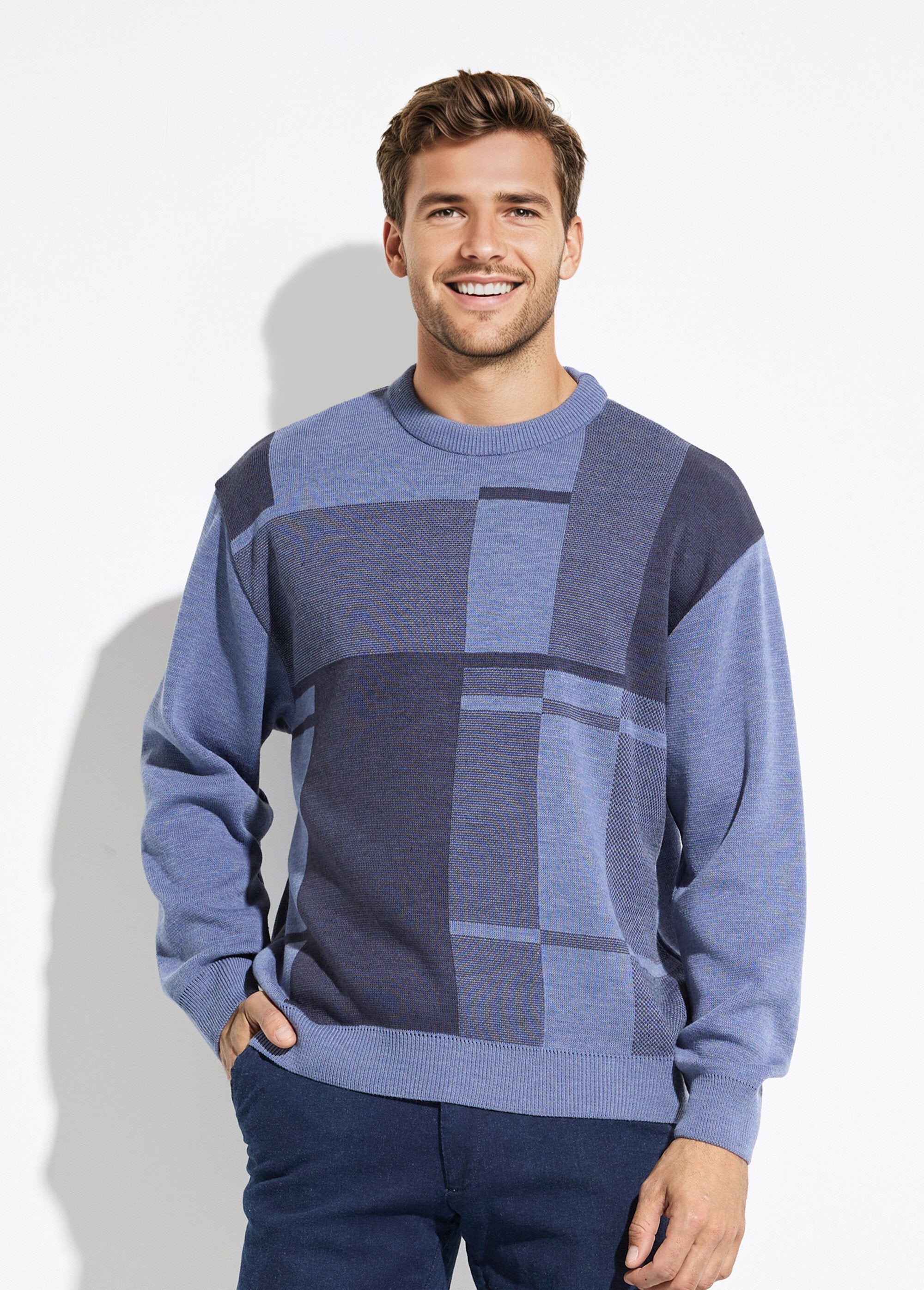 Round_neck_jacquard_long_sleeve_wool_sweater_Blue_FA1_slim