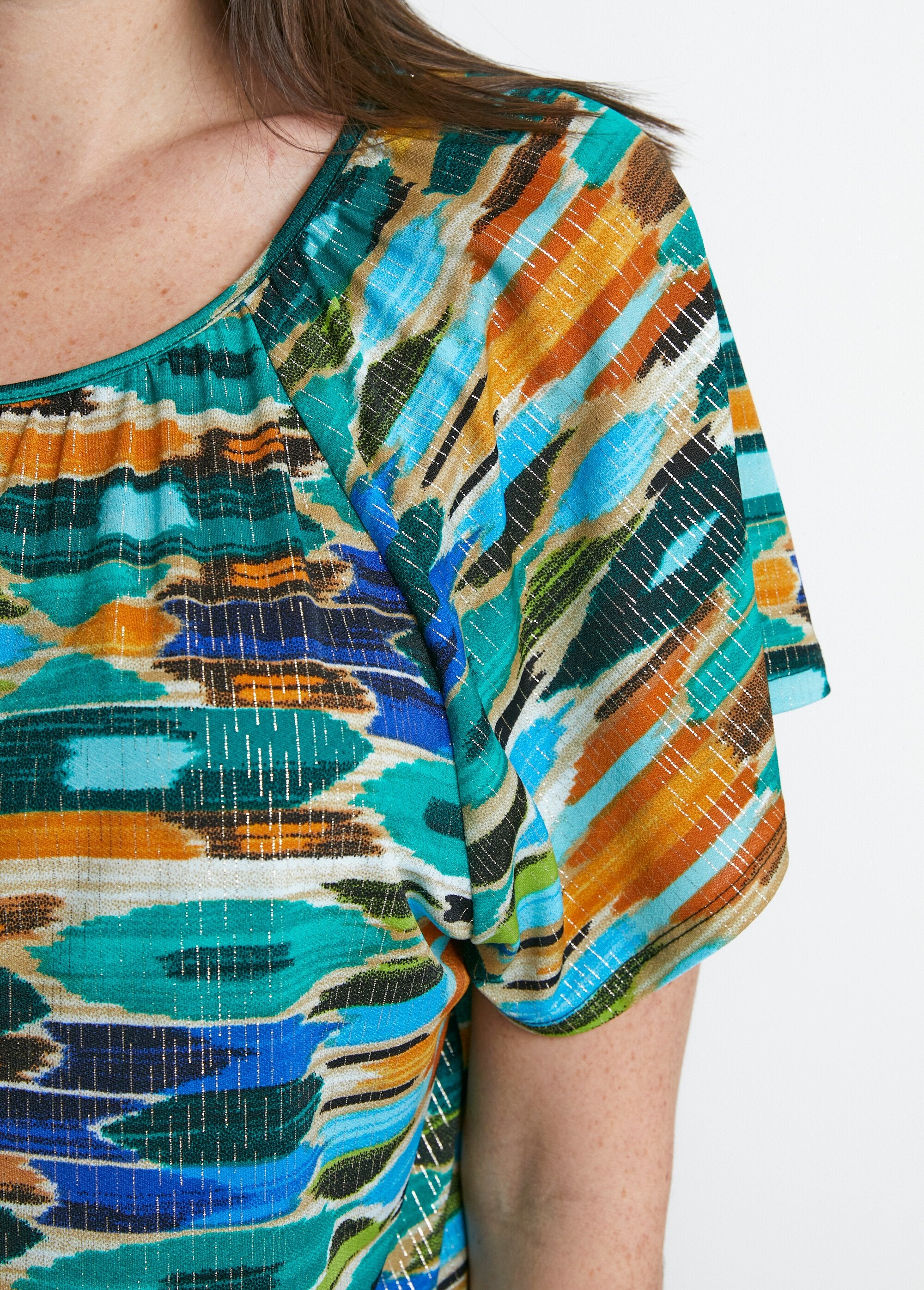 Tee-shirt_long_manches_courtes_raglan_Vert_et_ocre_DE2_slim