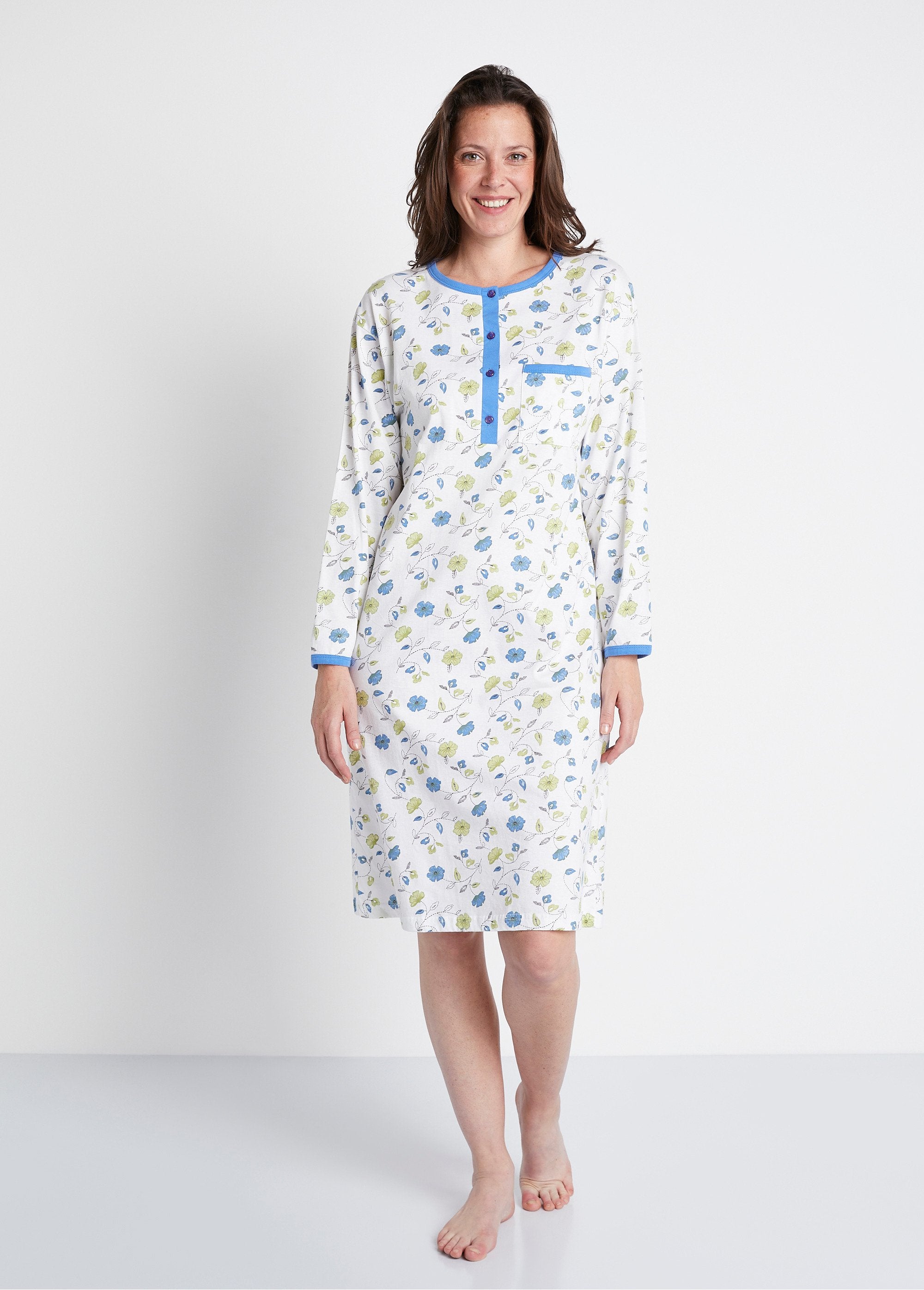 Mid-length_printed_cotton_buttoned_nightgown_Blue_FA1_slim