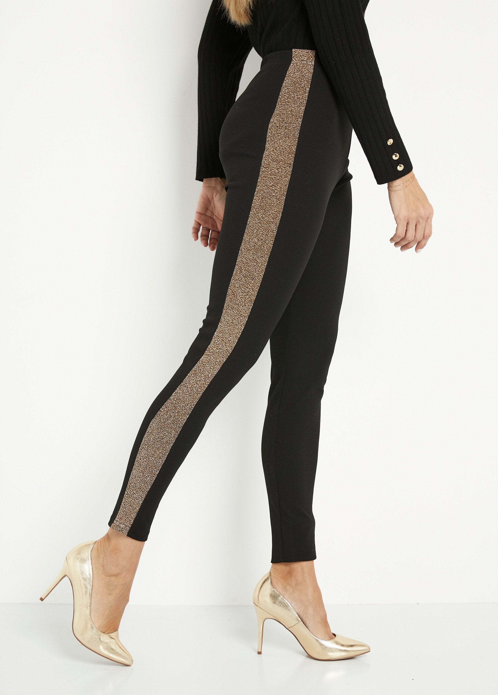 Leggings_with_elasticated_waist_and_shiny_sides_Black_and_gold_DR1_slim