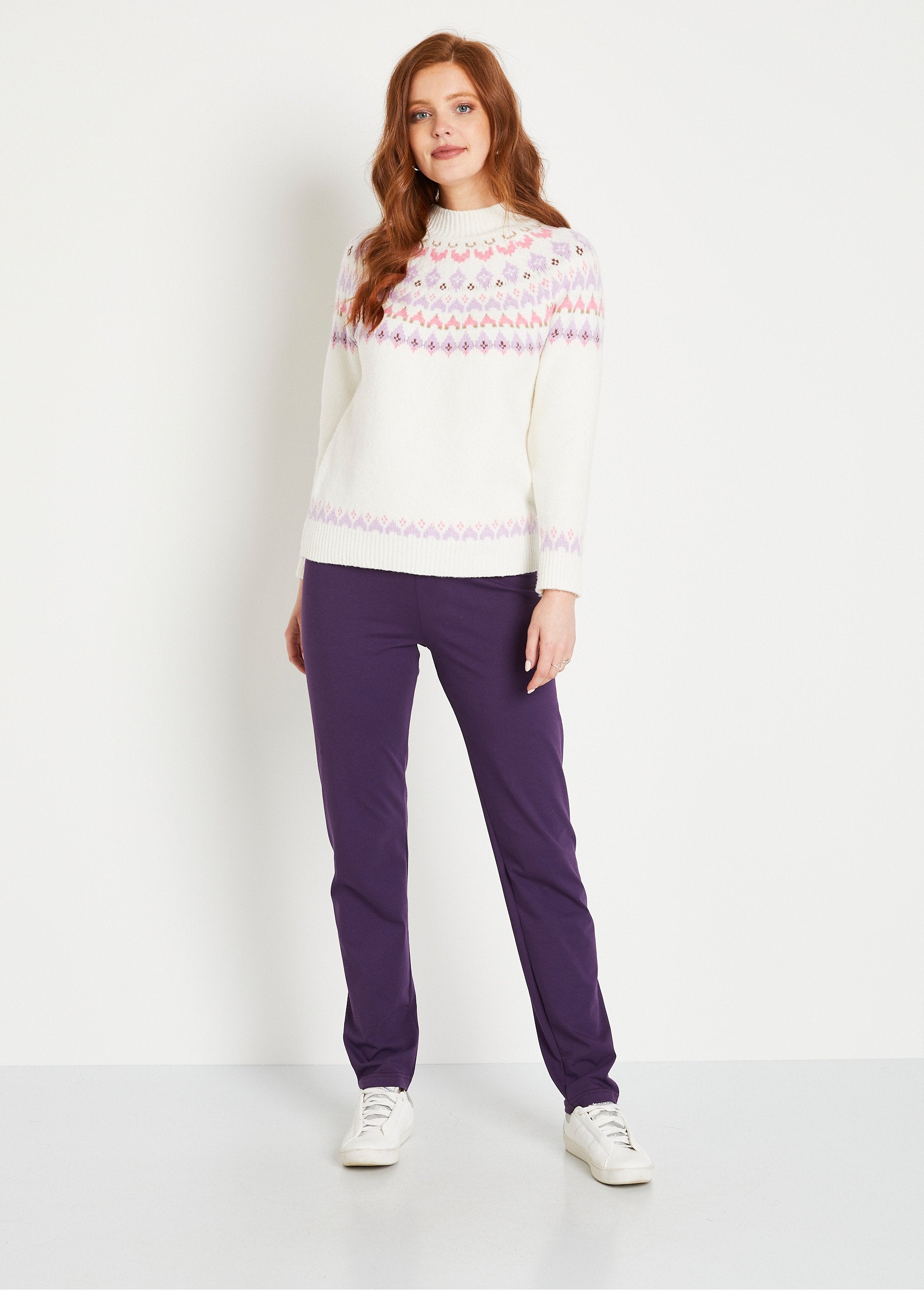 Cotton_jersey_elasticated_waist_leggings_Plum_SF1_slim