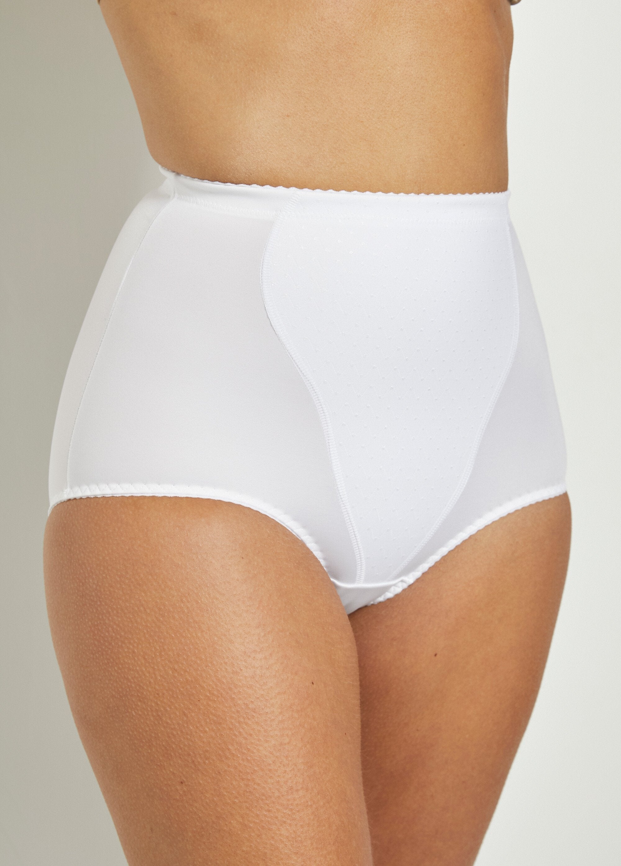 Marlene®_-_Culotte_gaine_taille_haute_à_pois_Blanc_FA1_slim