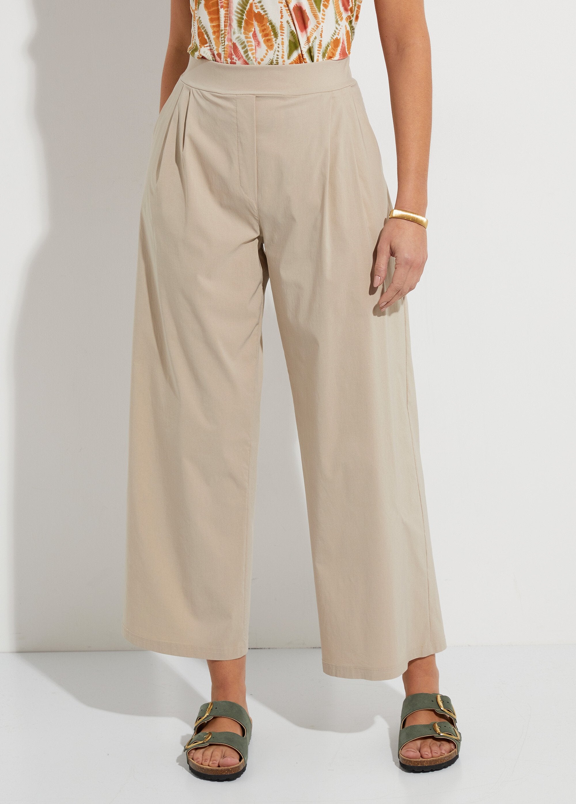Pantalon_droit_à_pinces_ceinture_élastiquée_Beige_FA1_slim