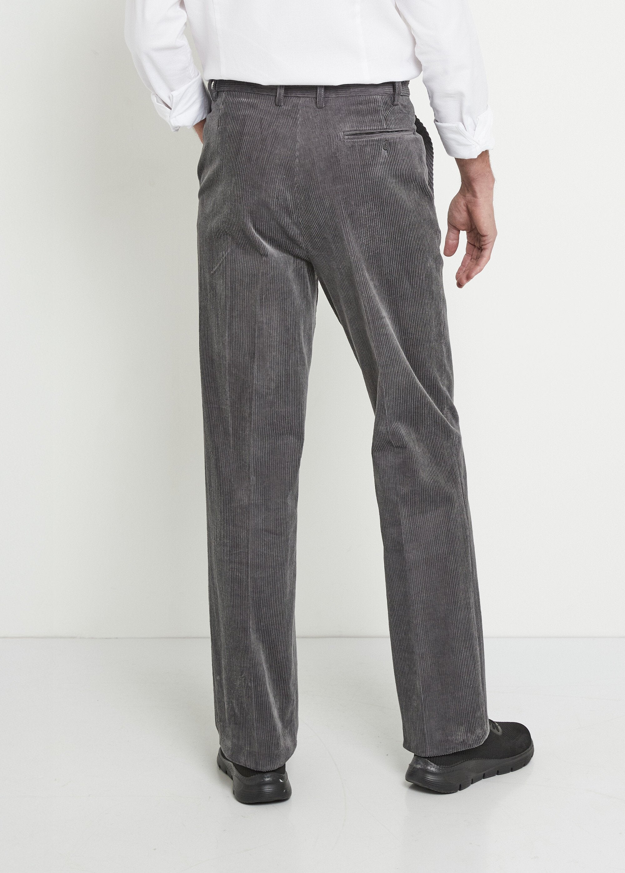 Pantalon_droit_ceinture_élastiquée_confort_Velours_gris_DO1_slim