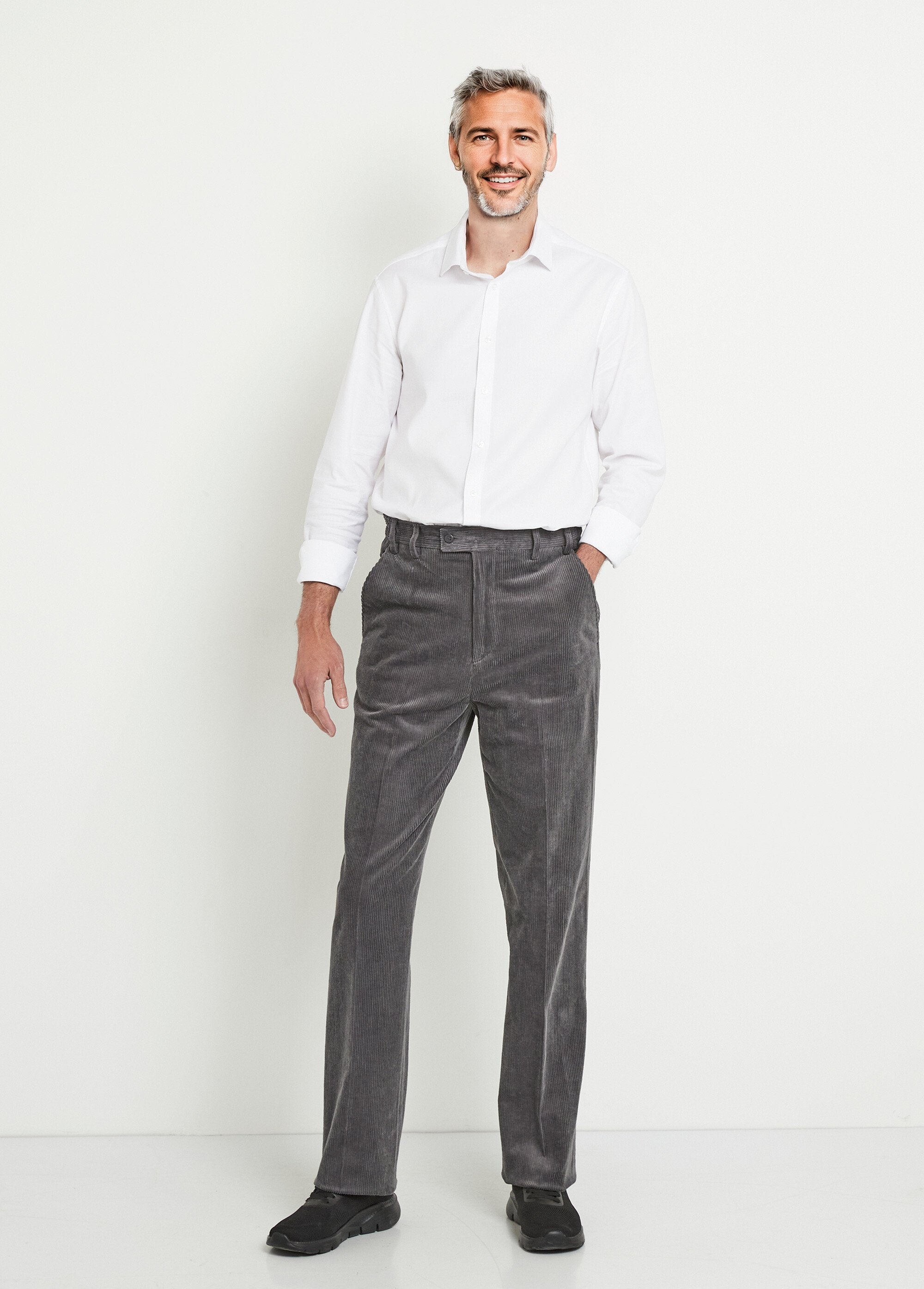 Pantalon_droit_ceinture_élastiquée_confort_Velours_gris_SF1_slim