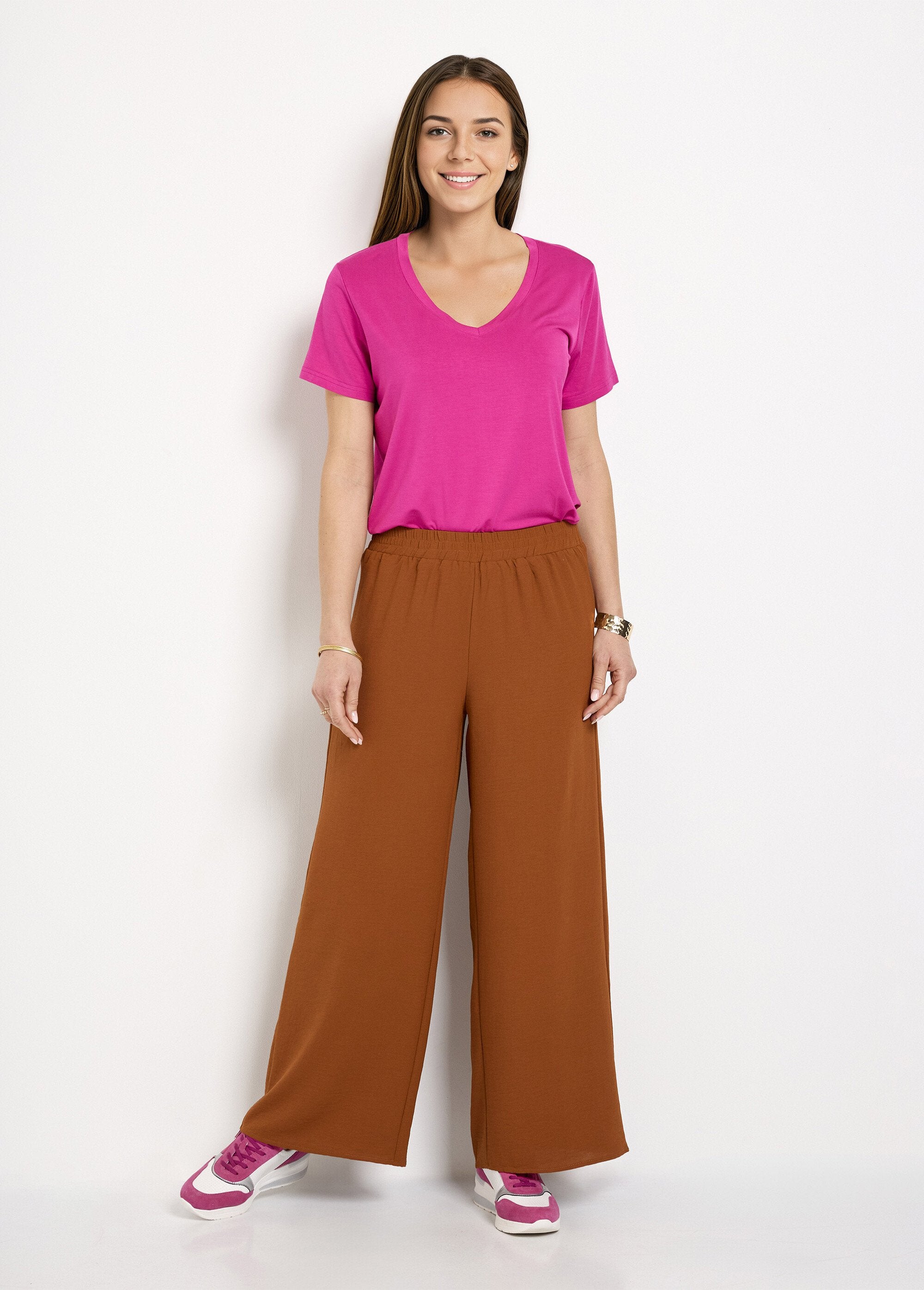 Silky-look_flowing_pants_camel_SF1_slim