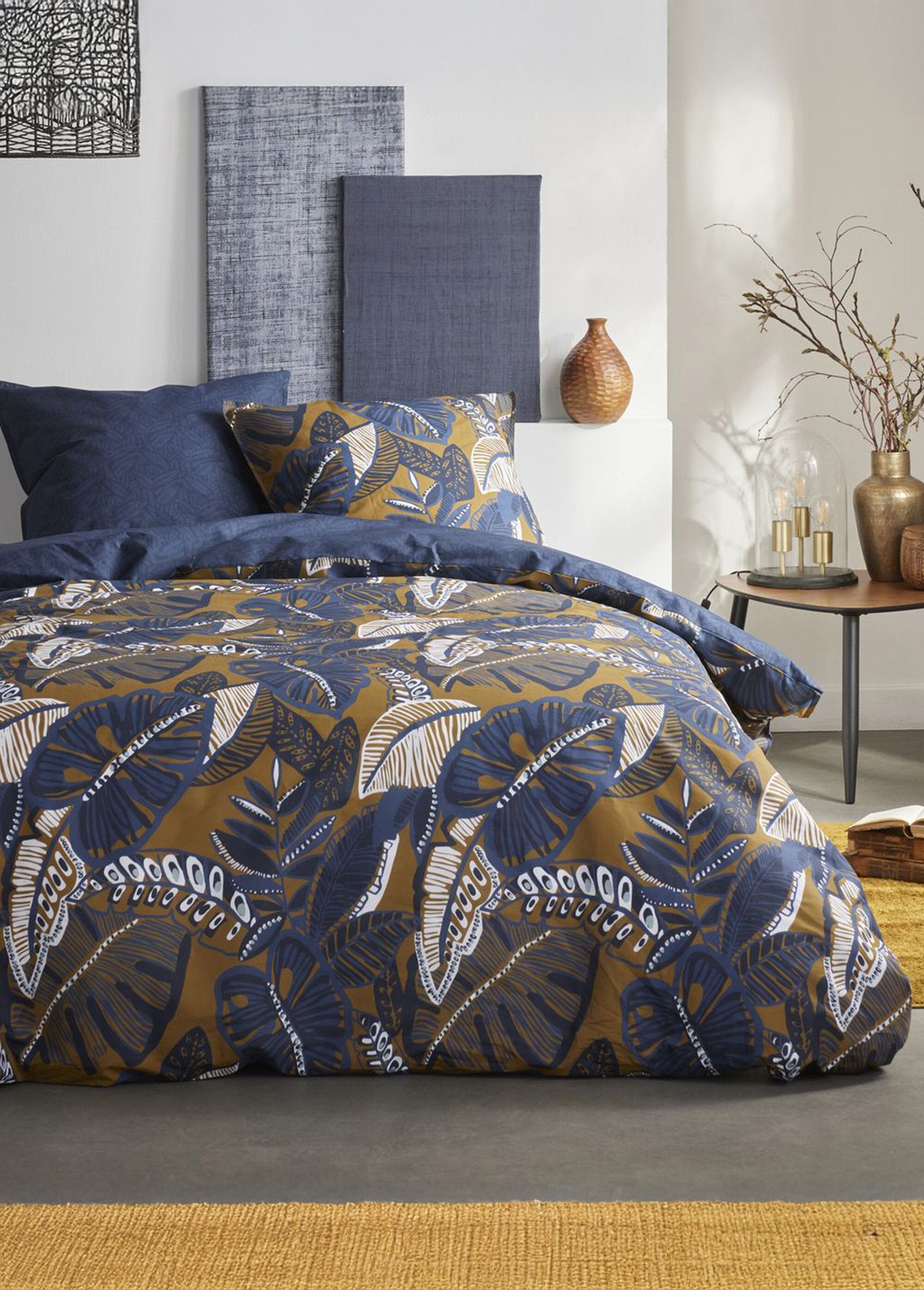 Pure_cotton_bedding_set_260_x_240cm,_Exotica_Navy_blue_FA1_slim