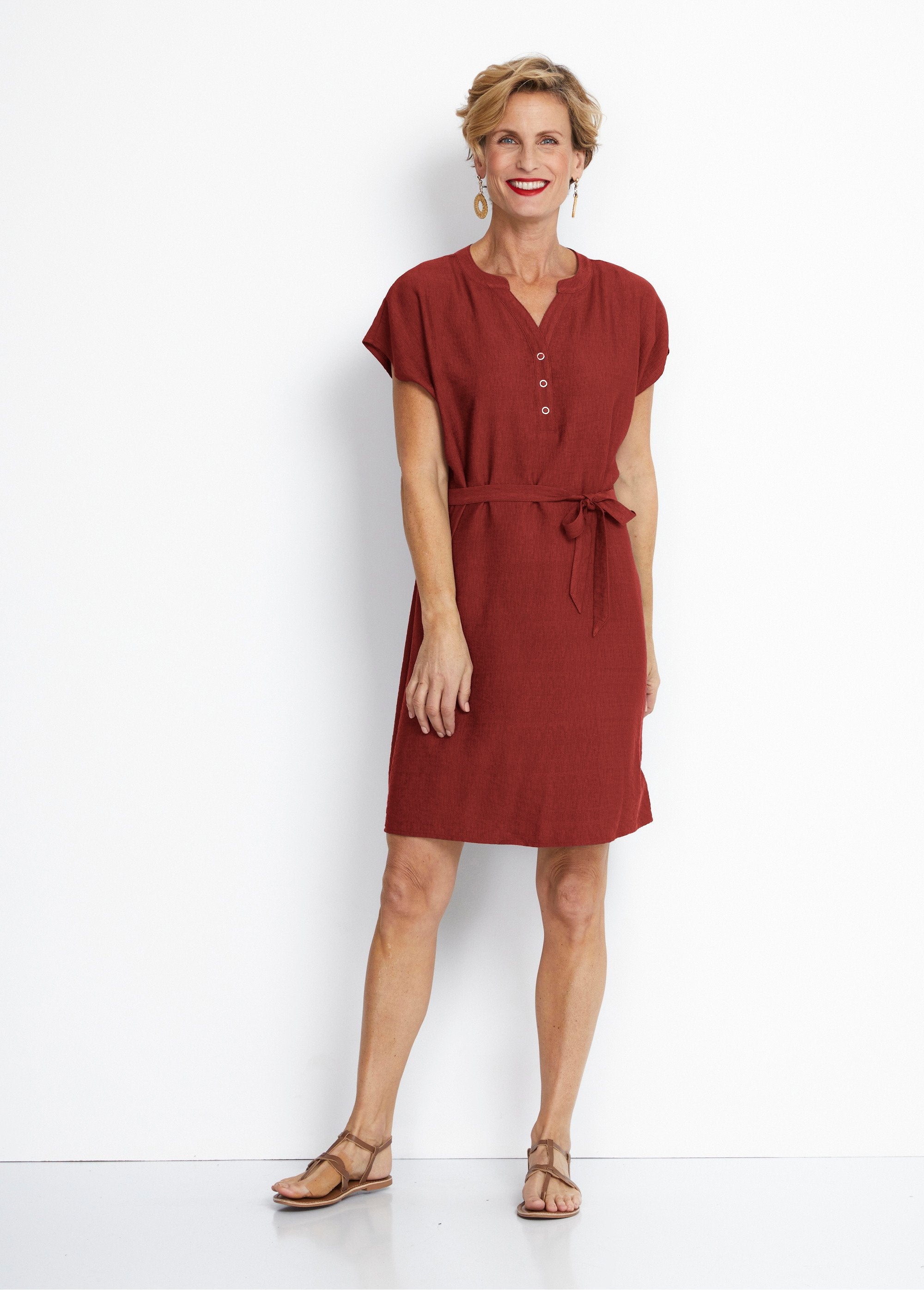 Short_kimono_sleeve_cover-up_dress_Terracotta_FA1_slim