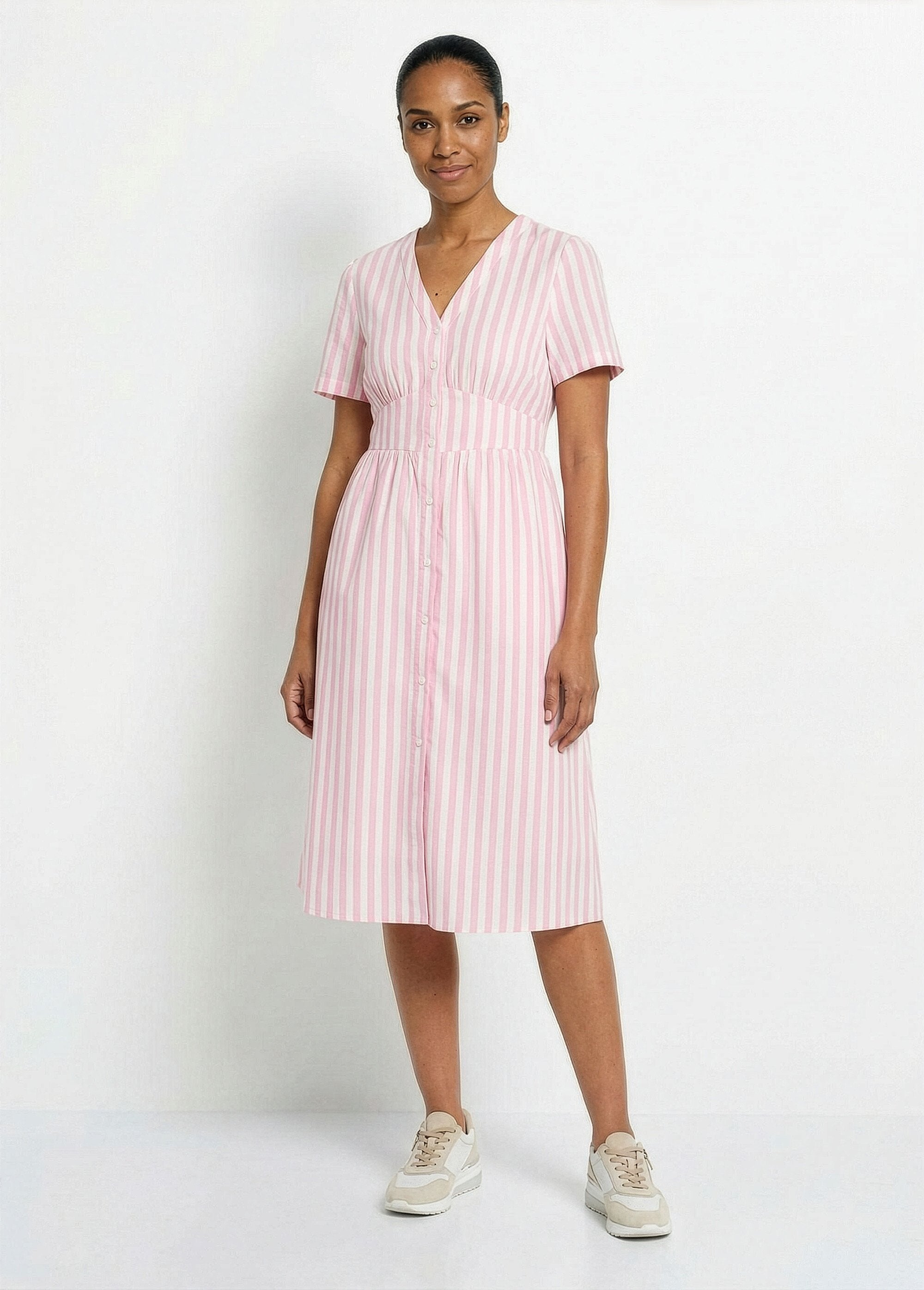 High-waisted_striped_pure_cotton_dress_Striped_rose_FA1_slim