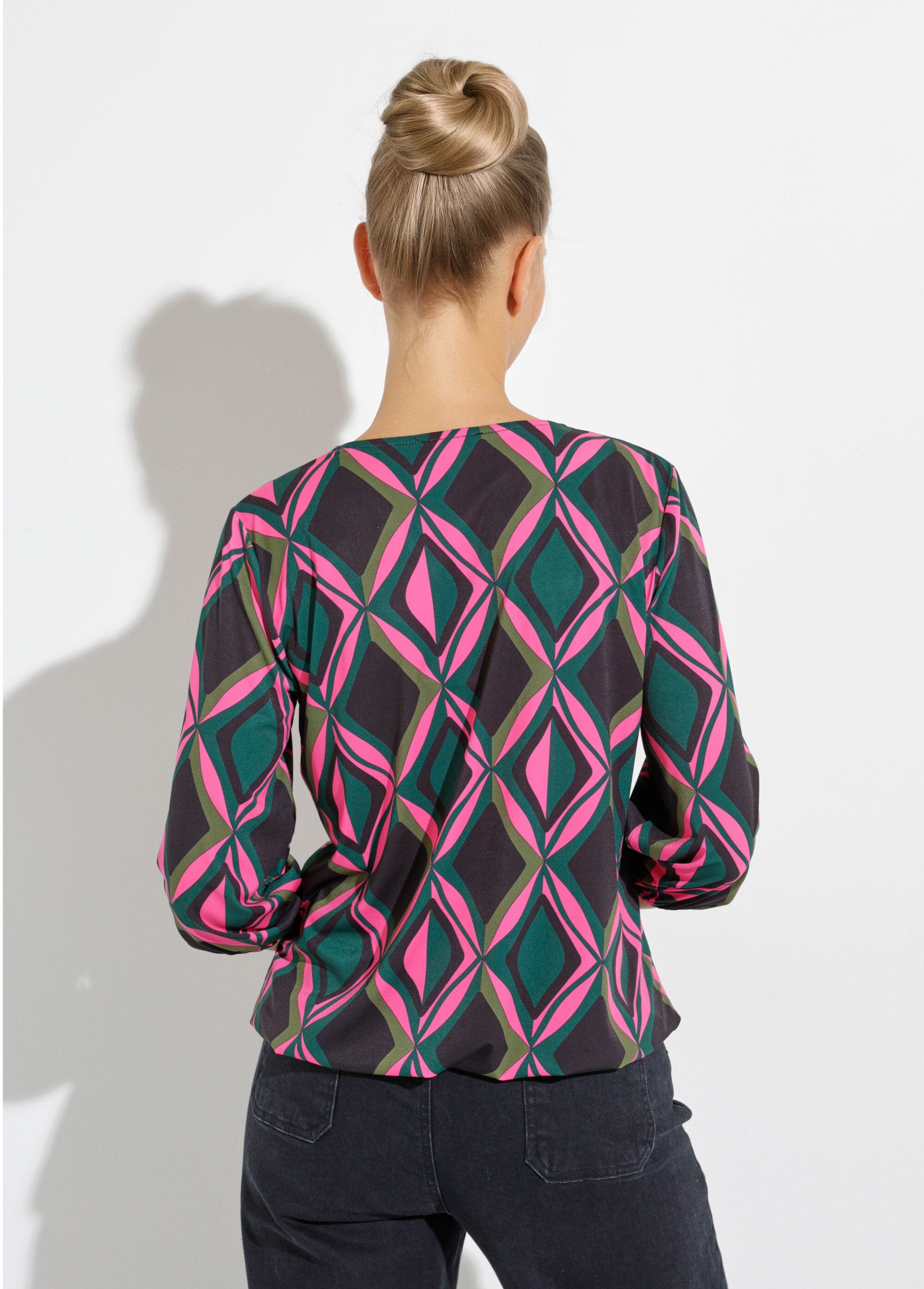 Printed_wrap-style_blouson-effect_T-shirt_Pink_and_green_DO1_slim