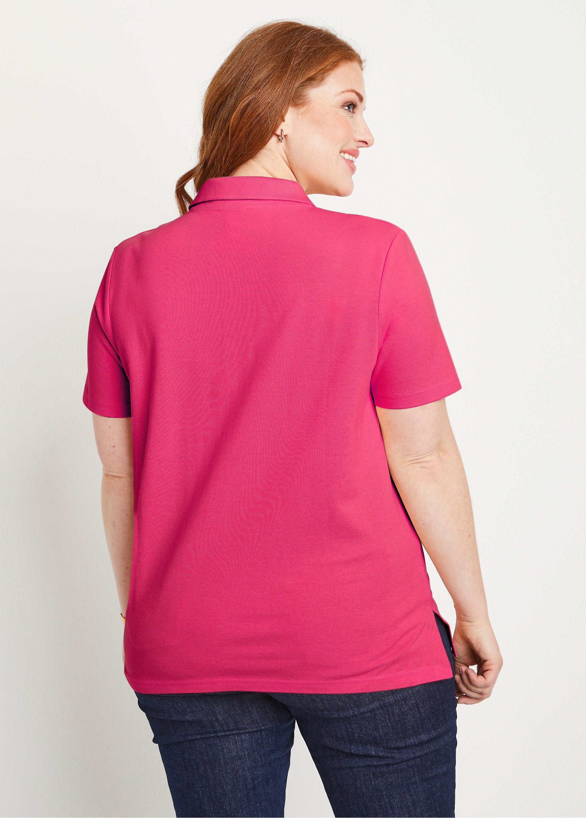 Cotton_piqué_knit_t-shirt_with_polo_collar_Fuchsia_DO1_curvy