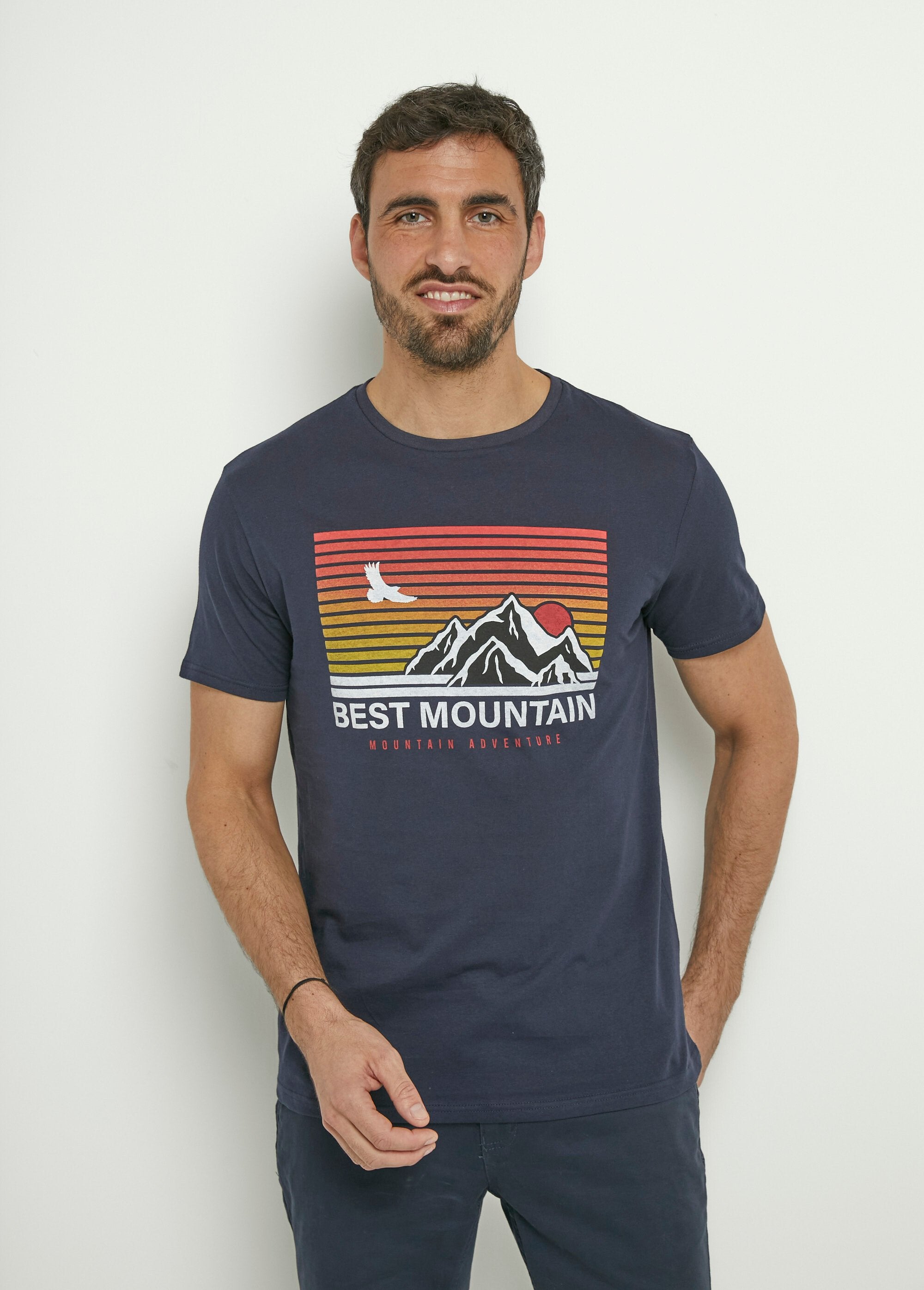 Short-sleeved_mountain_pattern_T-shirt_Marine_FA1_slim