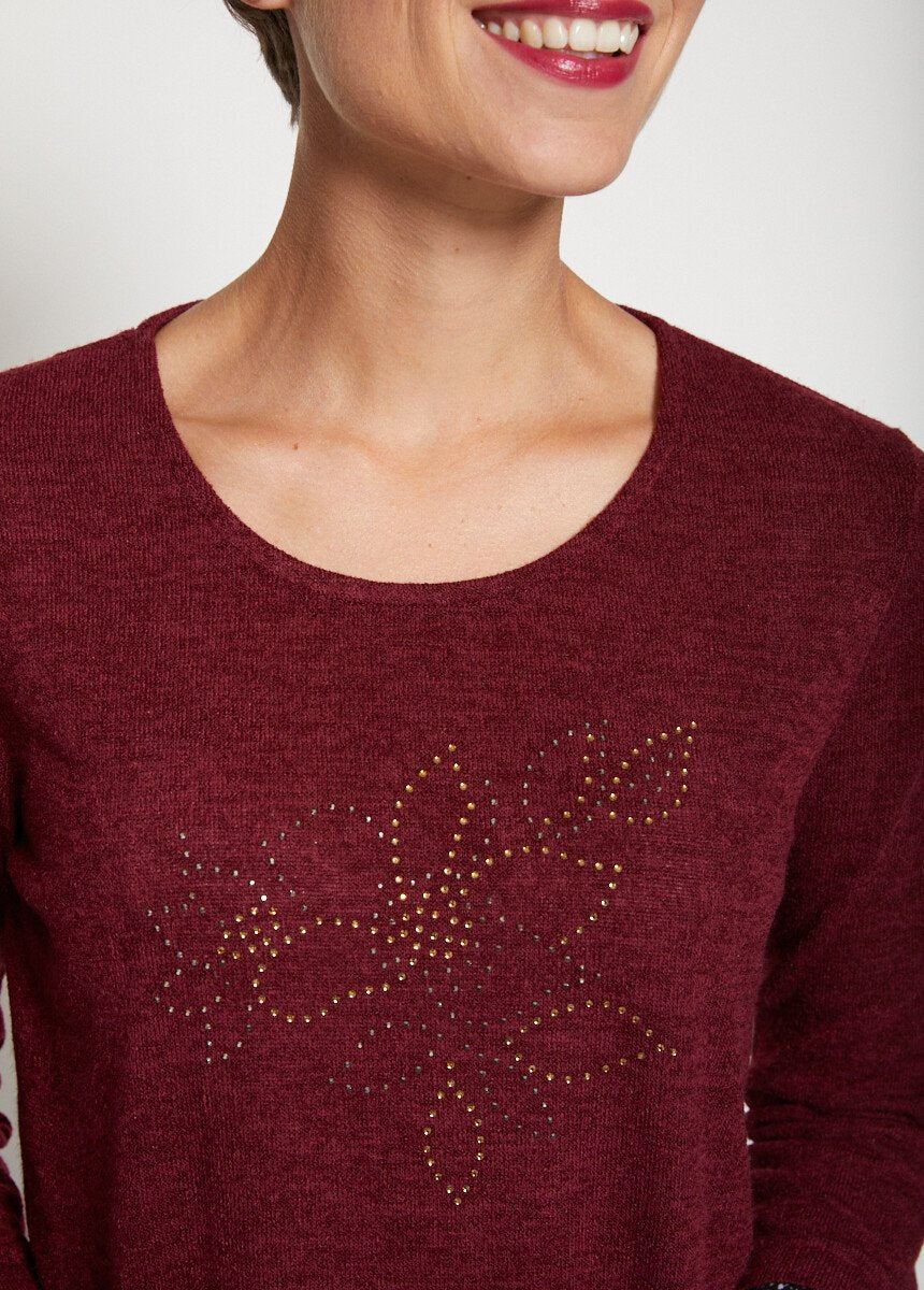 2_in_1_fancy_long_effect_T-shirt_Bordeaux_DE1_slim