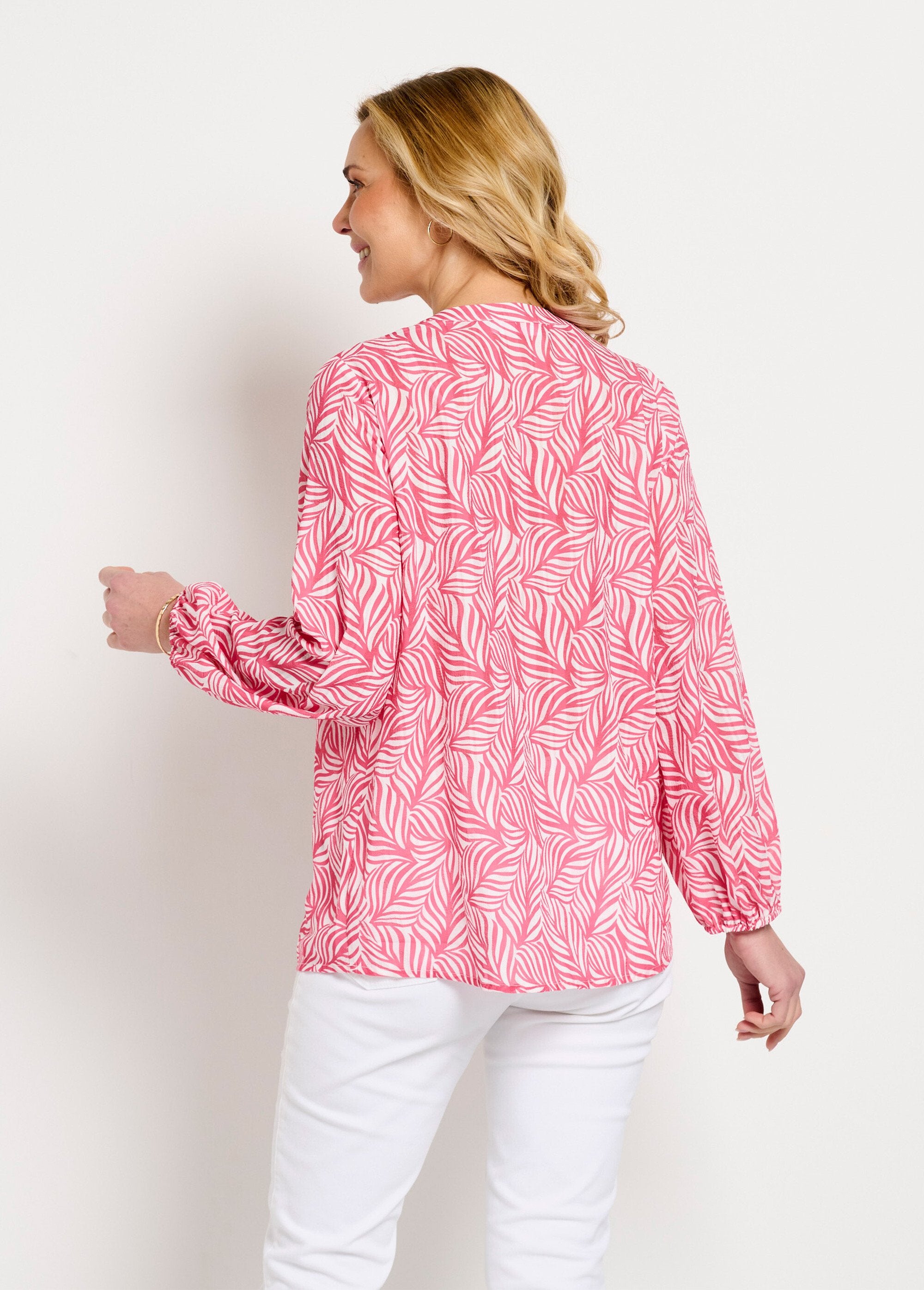 Long_buttoned_tunic_with_3/4_sleeves_Pink_and_white_DO1_slim